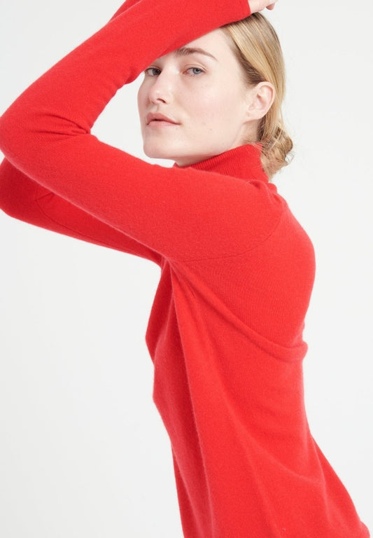 Pull col roulé cachemire rouge femme - LILLY 3