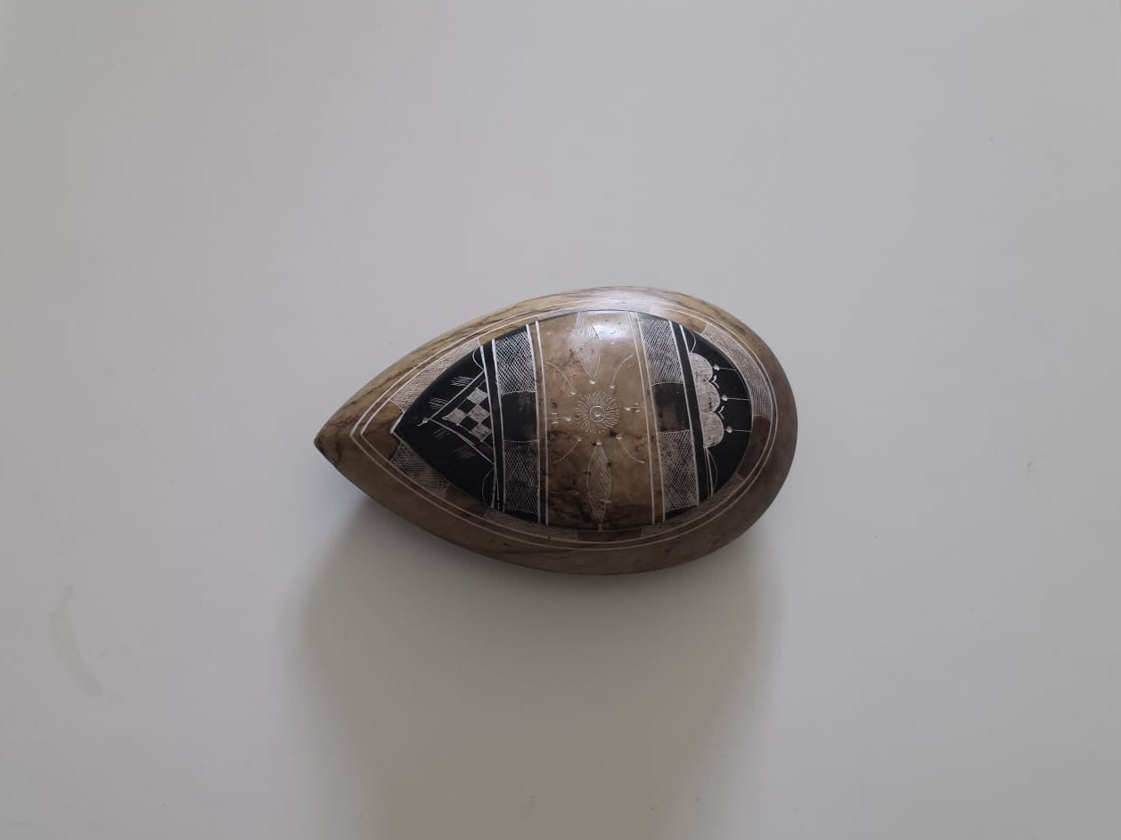 Boîte à bijoux & Vide-poche gravée "Goutte" en talc du Niger