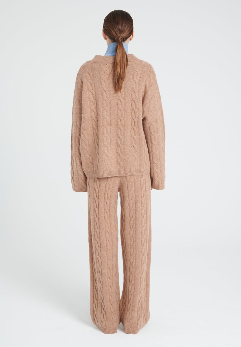Polo manches longues cachemire 6 fils camel femme - ZAYA 5